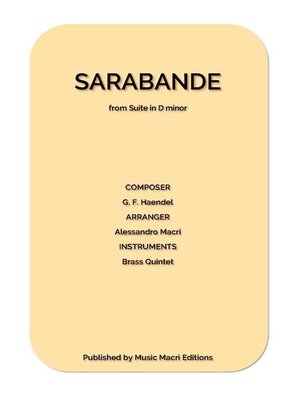cover image of Sarabande from Suite in D minor by G. F. Haendel